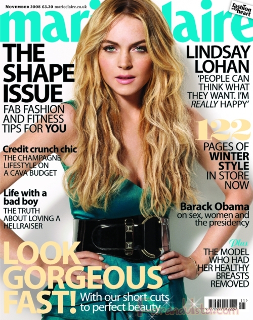 lindsay lohan marie claire cover