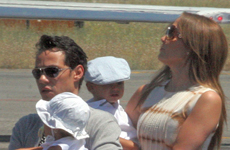 Jennifer Lopez y su familia en Roma