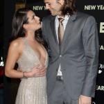 Lea Michele y Ashton Kutcher en la Premier de New Year's Eve