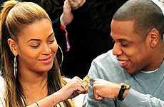 Beyonce & Jay-Z en el juego de los Nicks