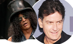 Charlie Sheen rinde tributo a Slash y se burla de Axl