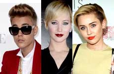 Jennifer Lawrence, Justin Bieber y Miley Cyrus: exitosos menores de 30