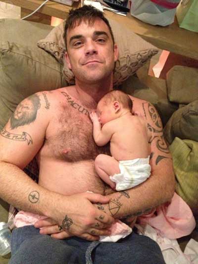 Robbie Williams baby teddy