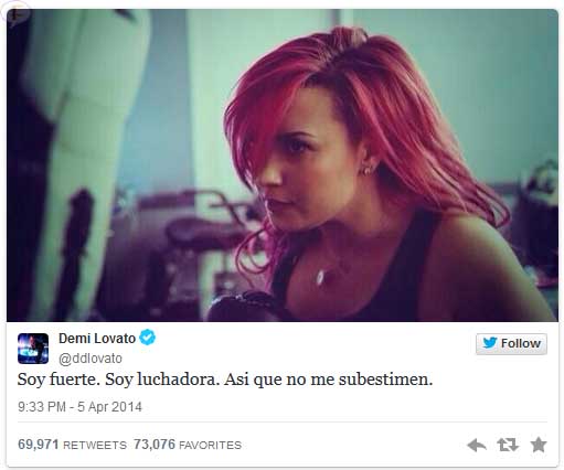 demi tweet soy fuerte