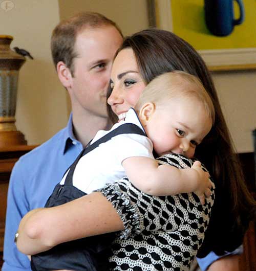 prince william kate middleton prince george cute hug