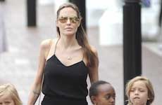 Angelina Jolie y su tropa durmieron en un Zoo