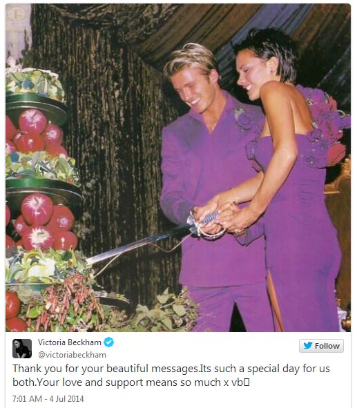 david victoria beckham wedding pic tweet