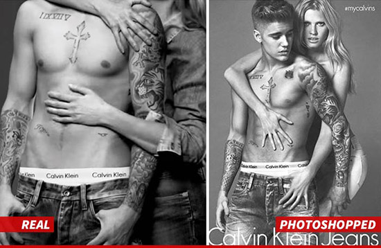 justin bieber calvin klein photoshopped