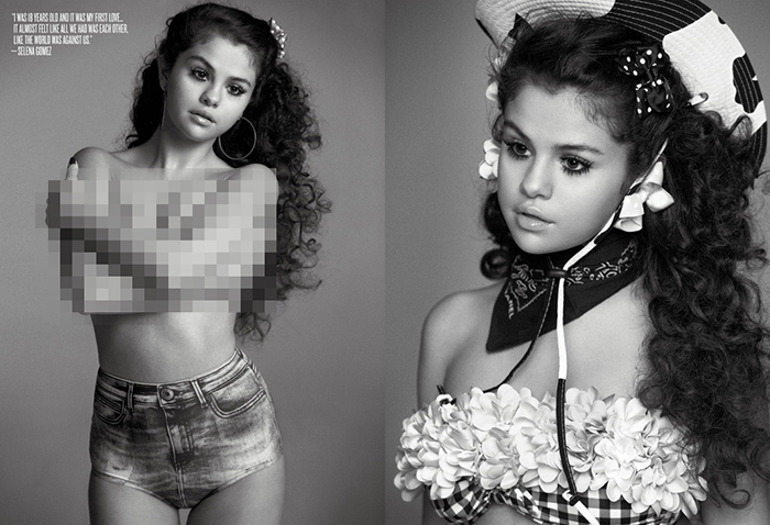 Selena Gomez V Magazine bw