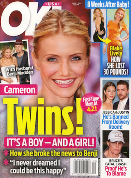 cameron diaz twins girl boy ok magazine