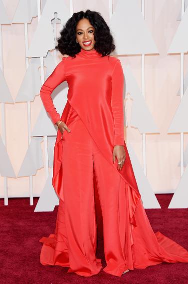 solange knowles red carpet oscars 2015