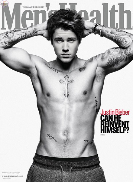 justin bieber mens health cover photoshopped