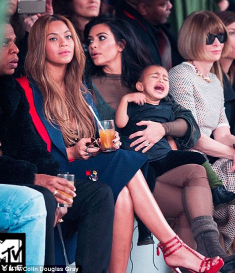 kim k north west crying front row anna wintour