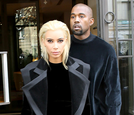 kim kardashian kanye west blonde hair