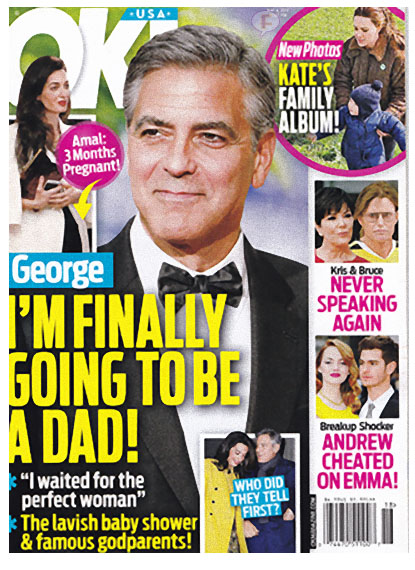 george clooney amal 3 months pregnant ok