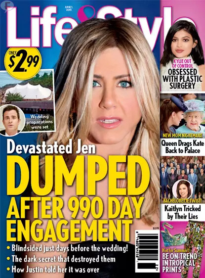 jennifer aniston dumped after 990 engagement lifeandstyle