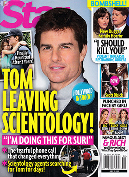 Tom leaving scientology star