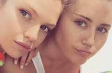 Miley Cyrus besando a una chica – Stella Maxwell