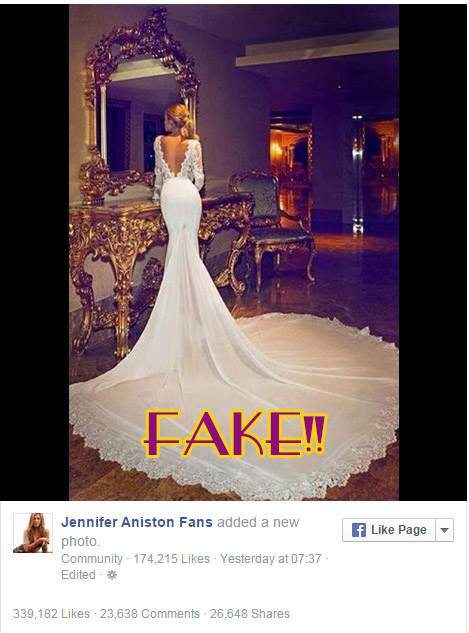 Jennifer aniston fake wedding dress1