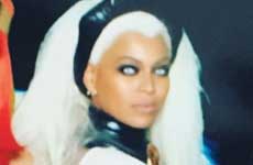 Beyonce disfrazada de Tormenta (Storm X-Men)