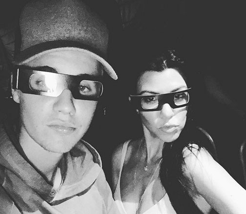 justin bieber and kourtney kardashian ig