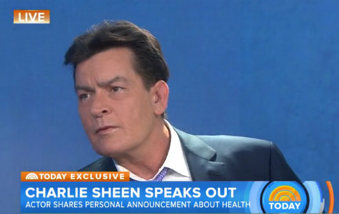 charlie sheen admits vih positive today