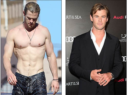 chris hemsworth body beach