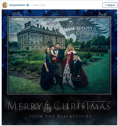 kelly clarkson tarjeta navidad 2015