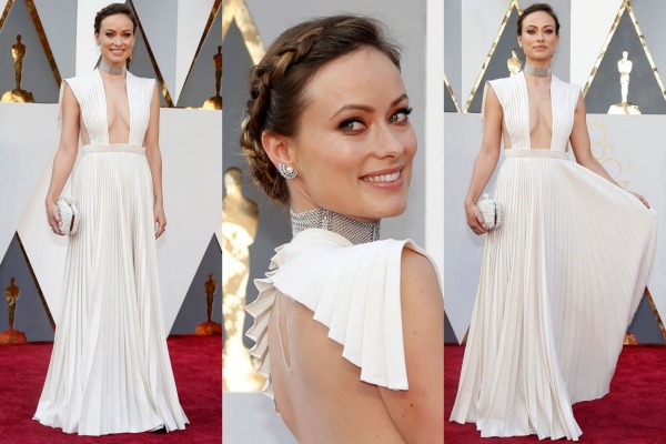 olivia wilde red carpet oscars 2016