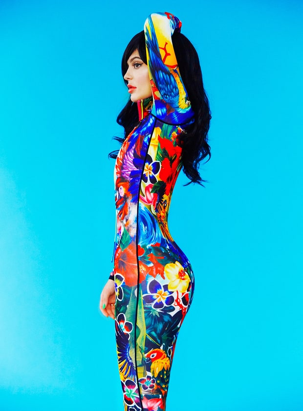 kylie jenner blue background paper mag