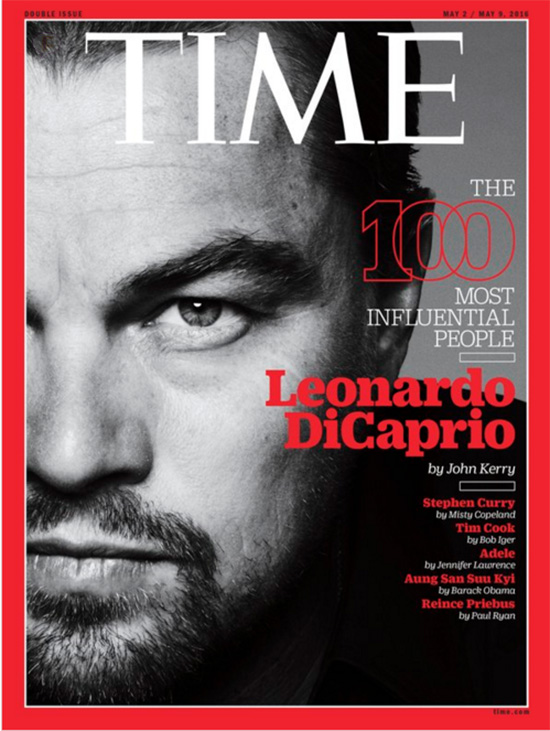 leonardo dicaprio time most influential people