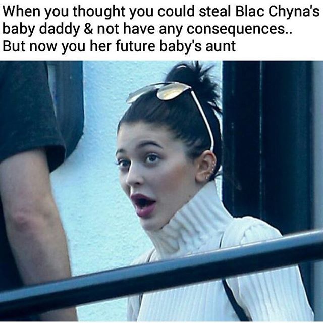meme kylie reacts blac pregnancy