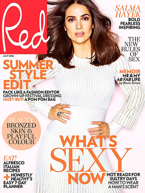 salma hayek red magazine cover