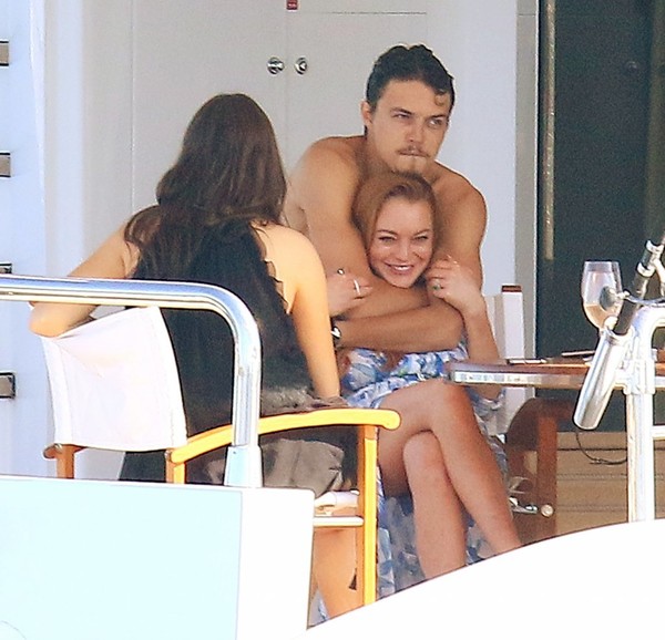 Lindsay Lohan Relaxes Boyfriend Yacht