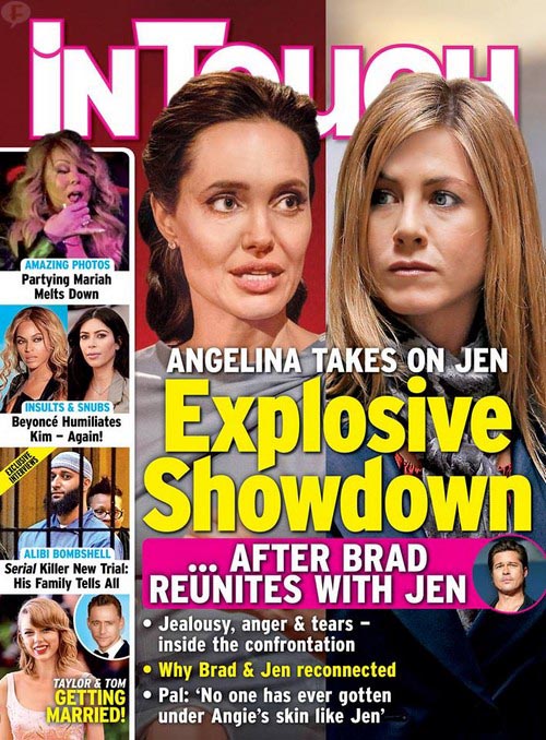 angelina jolie jennifer aniston explosive showdown intouch