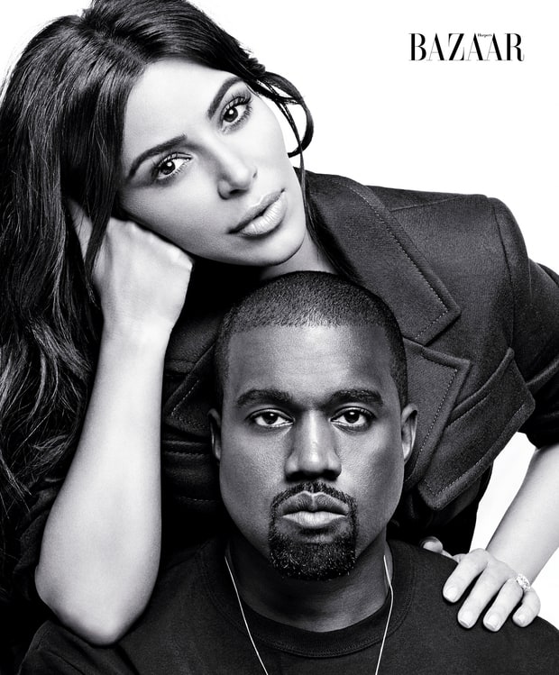 kim kardashian kanye west harpers bazaar