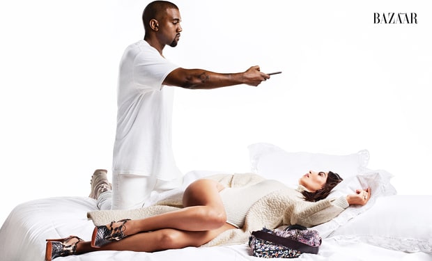 kim kardashian kanye west harpers