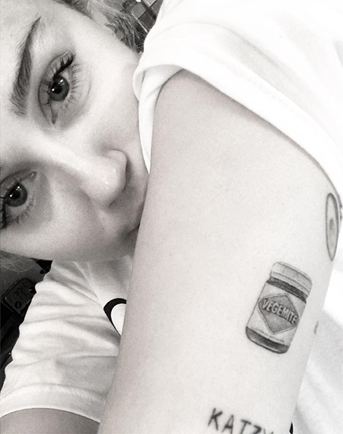 miley cyrus vegemite tattoo