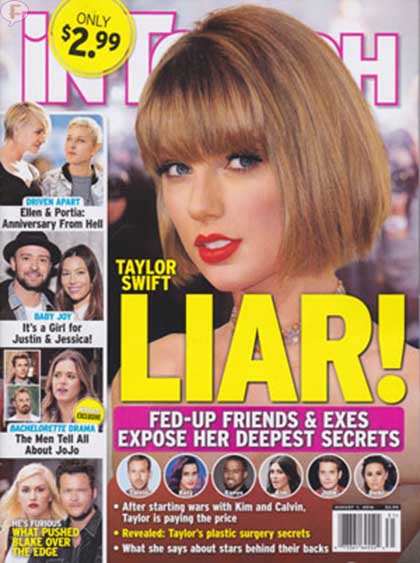 taylor swift liar intouch cover