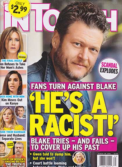 blake shelton racist intouch