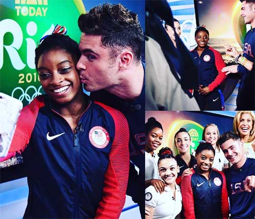 zac efron meets simone biles