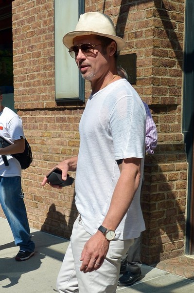 Brad Pitt Takes Walk New York