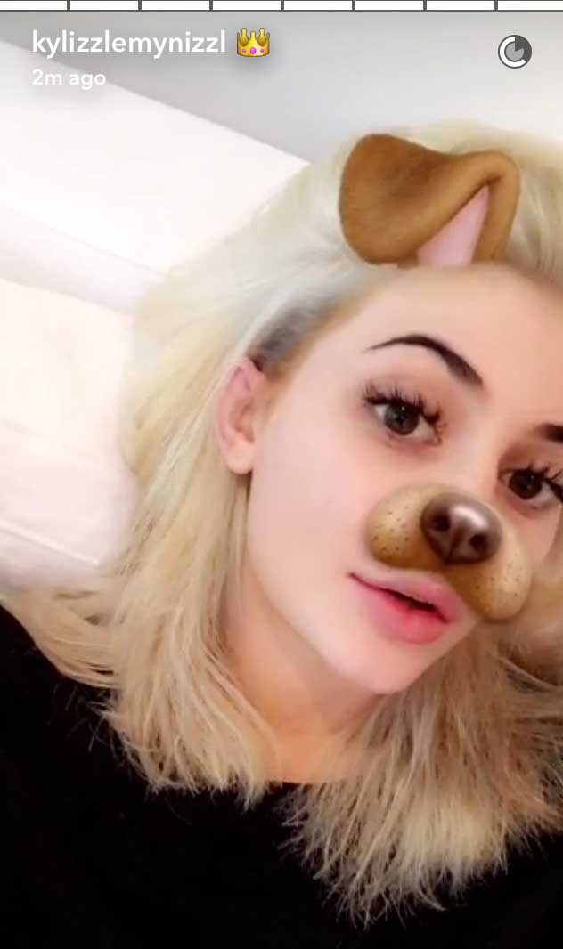 kylie jenner snapchat bleach blonde hair