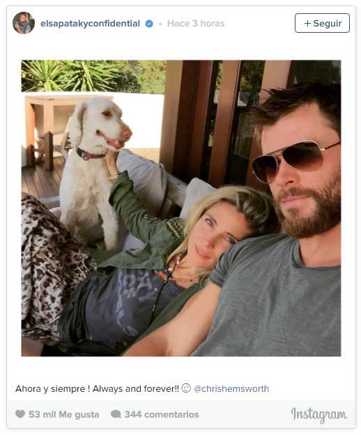 elsa pataki chris hemsworth ig