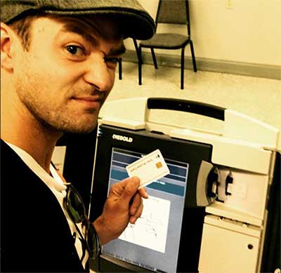 justin timberlake voting rock the vote instagram