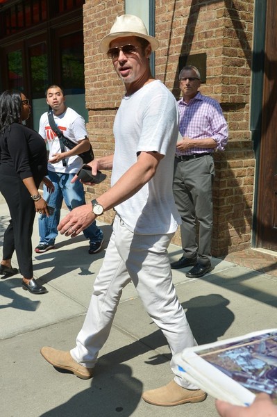 Brad Pitt Takes Walk New York