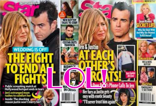 Jennifer Aniston War Justin Theroux Brad Pitt star covers