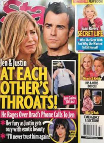 Jennifer Aniston War Justin Theroux Brad Pitt star