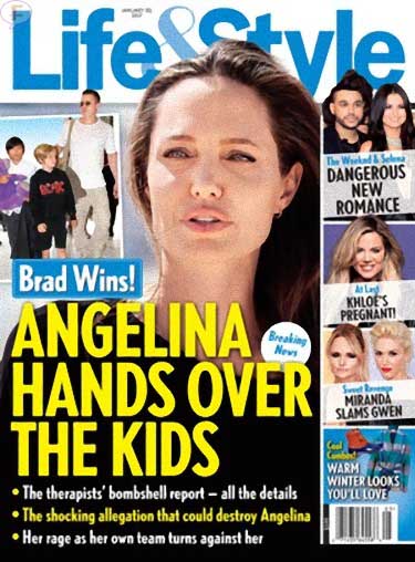 angelina hands over the kids brad wins life and style cover