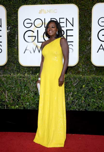 viola davis golden globes 2017 red carpet